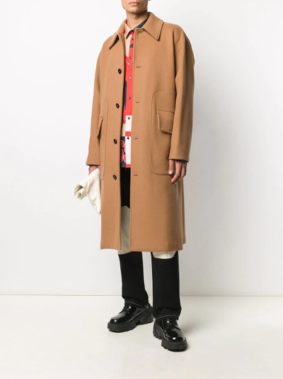 MSGM virgin wool mid-length coat outlook