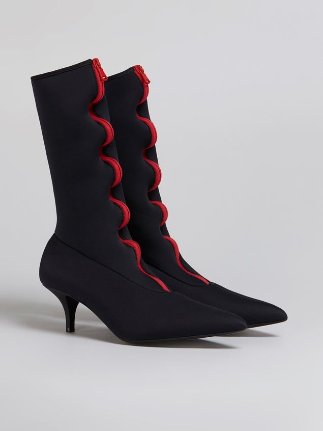 POINTED BOOTIE IN STRETCH NEOPRENE - 2
