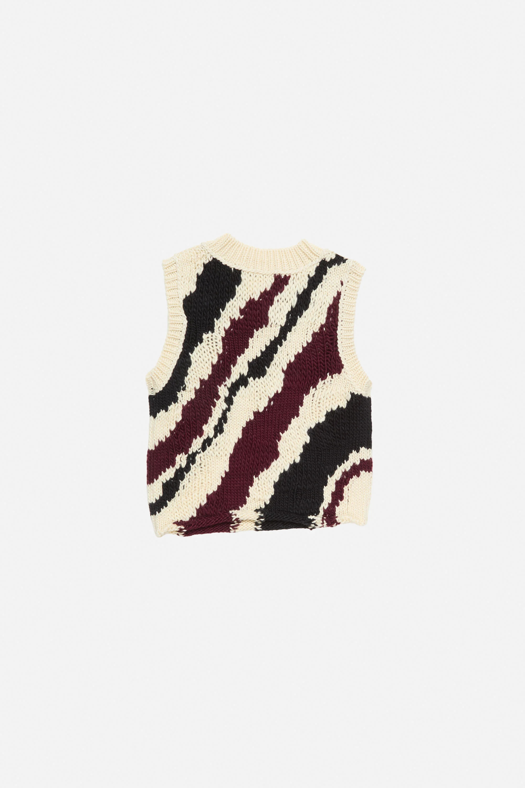 Fitted wool vest - White Multicolor - 7