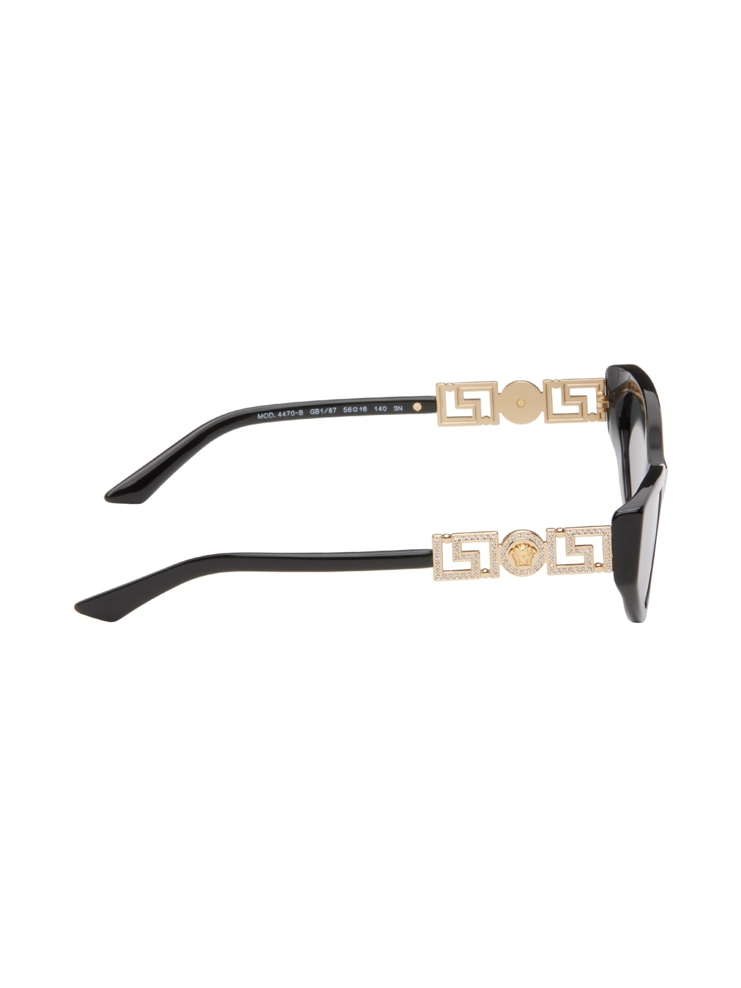 Black Greca Strass Cat-Eye Sunglasses - 2