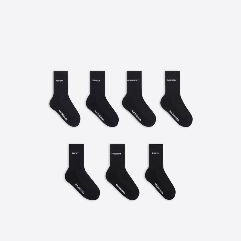 BALENCIAGA Men's 7 Set Socks in Black outlook