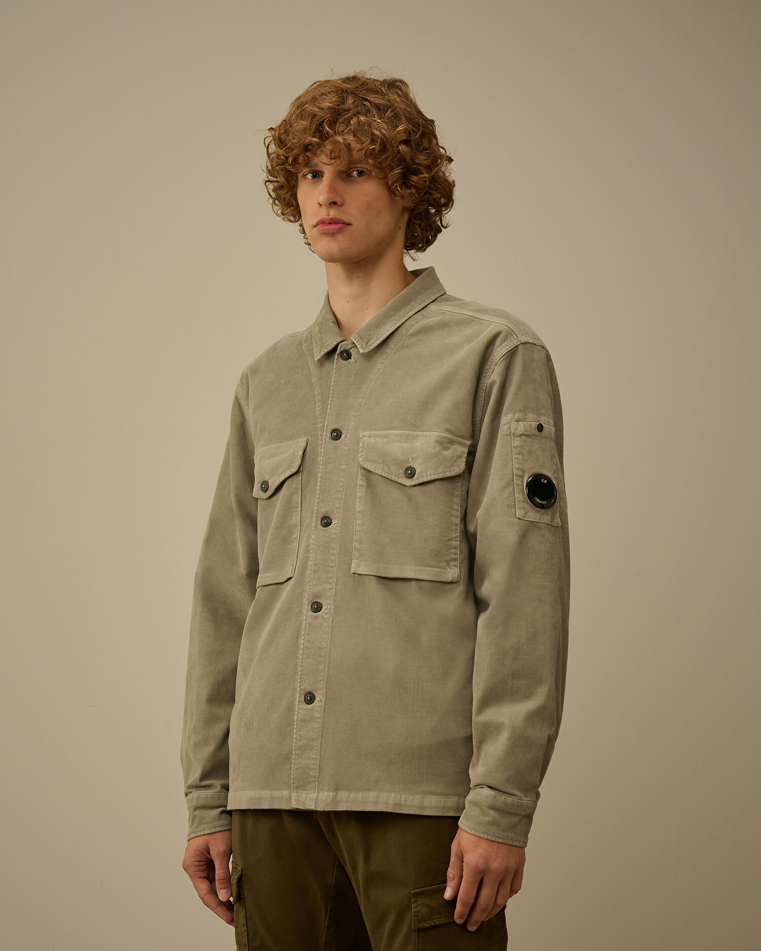 Corduroy Lens Button Overshirt - 3