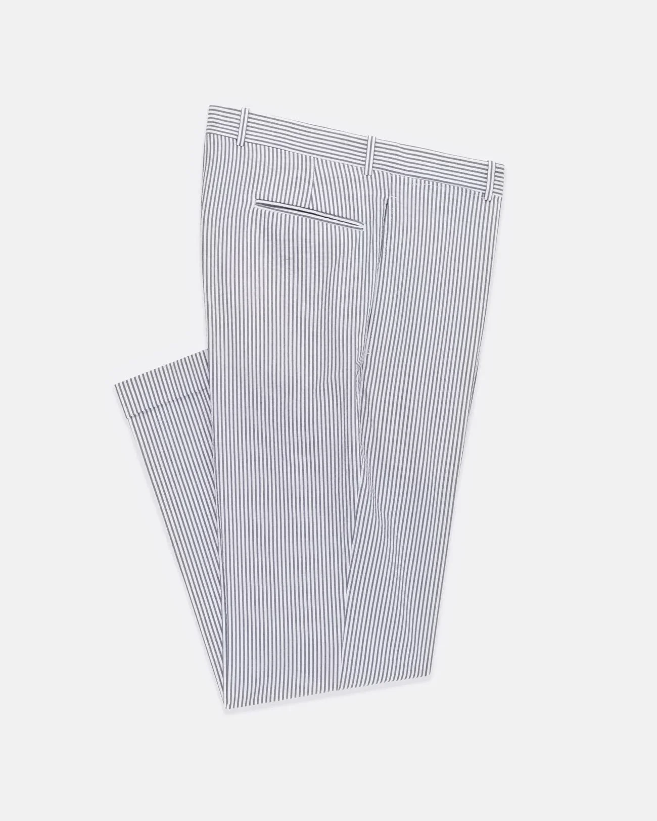 MADE-IN-CANADA BLUE STRIPE SEERSUCKER TROUSER - 1