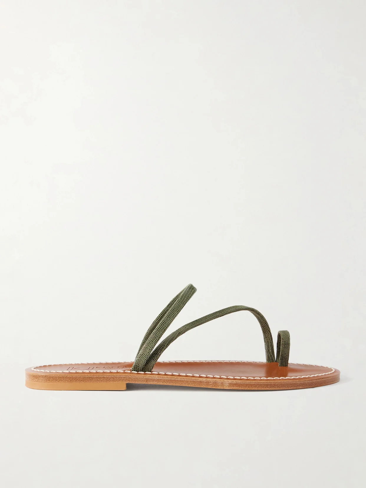 Actium Snake-effect Leather Sandals - 1