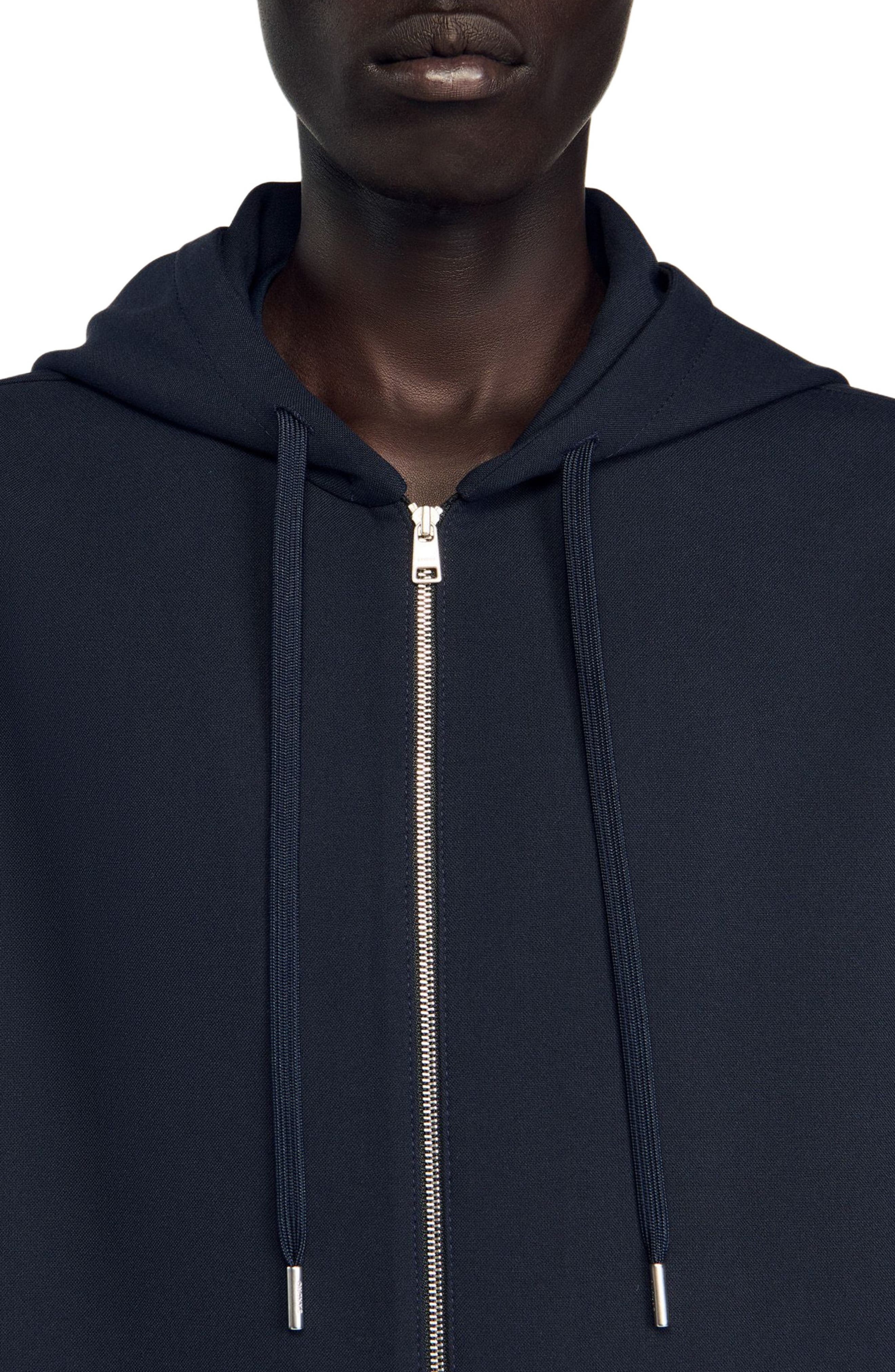 SANDRO Hooded shirt in Navy Blue at Nordstrom - 5