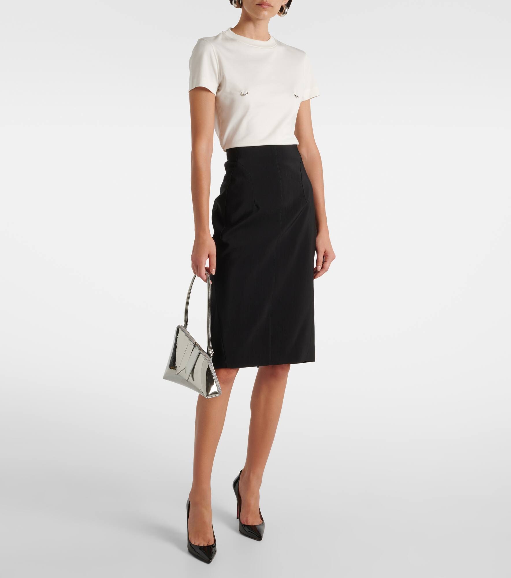 Embellished cotton jersey crop top - 2