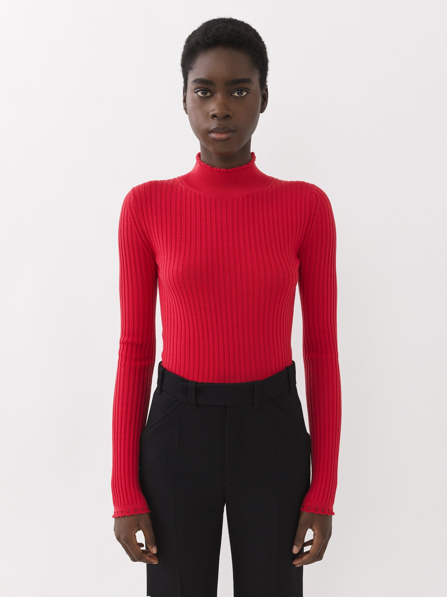 FITTED HIGH-NECK SWEATER - 2