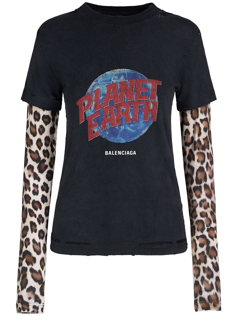 Planet Earth double sleeve t-shirt - 1