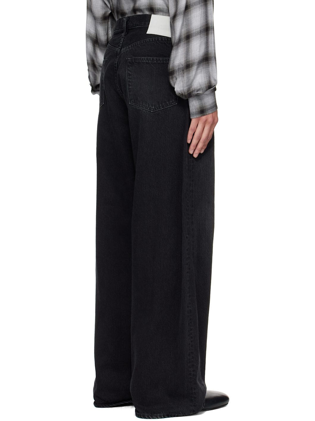 Black Deformation Wide Jeans - 3