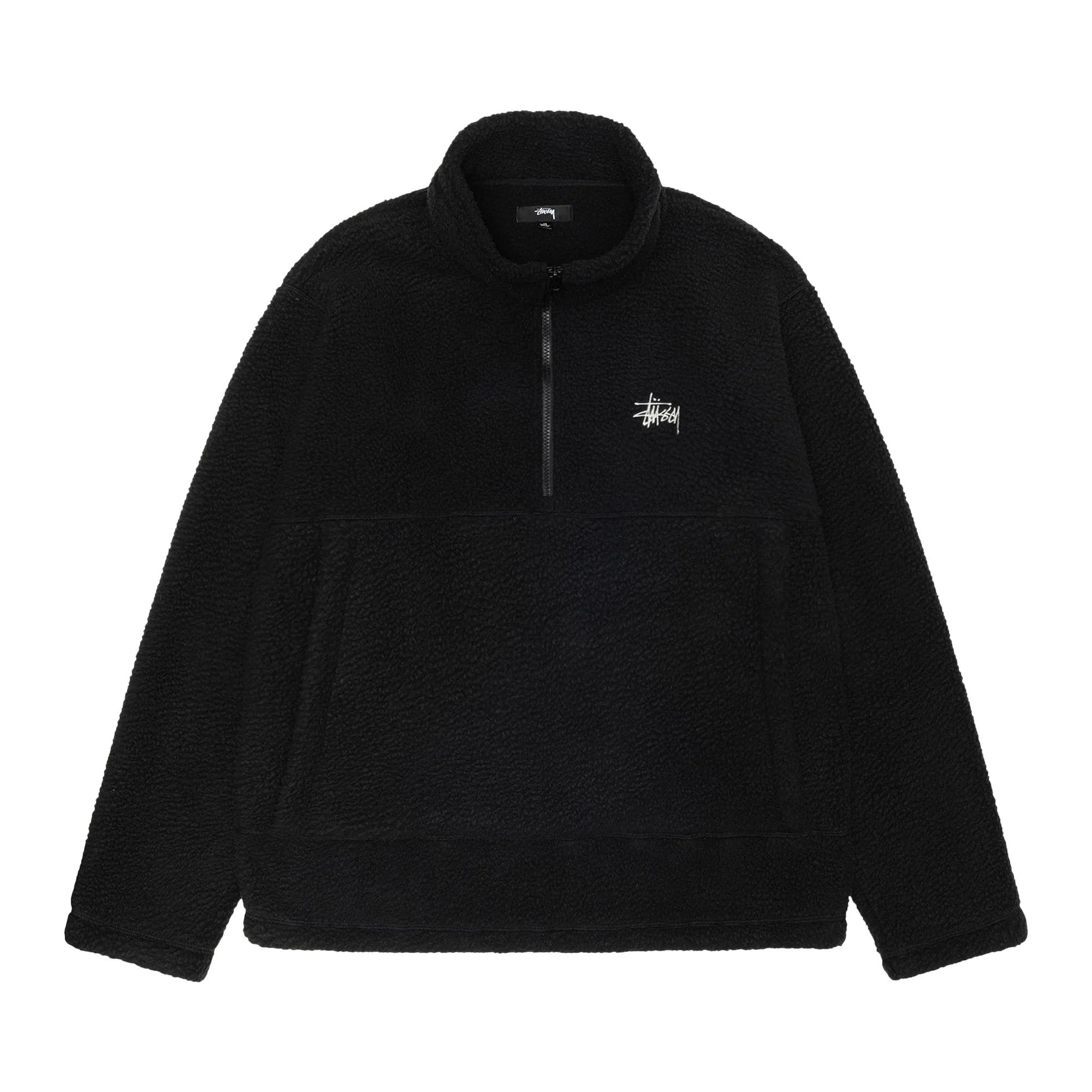 Stüssy Stussy Polar Fleece Half Zip Mock Neck 'Black' | REVERSIBLE
