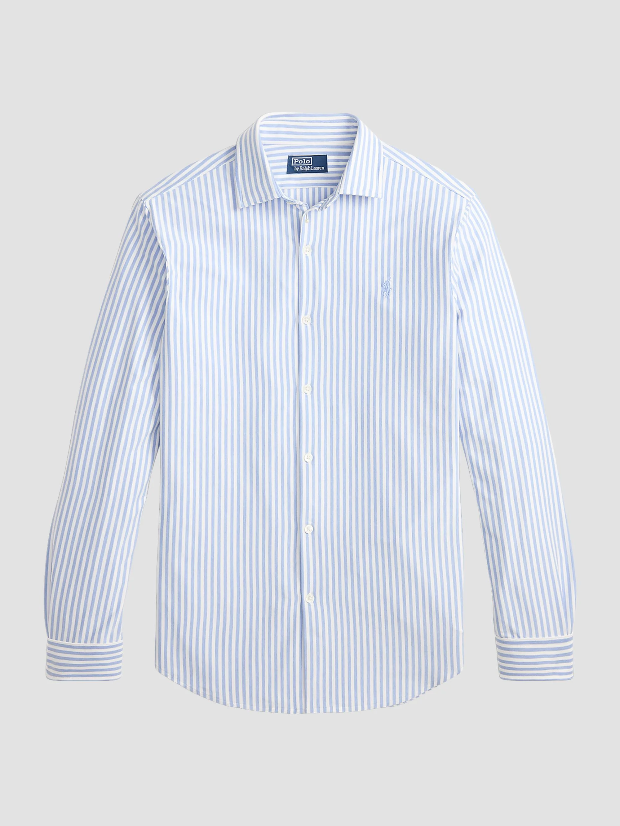 Men's Classic-Fit Seersucker Oxford Shirt - Medium Blue White - 1
