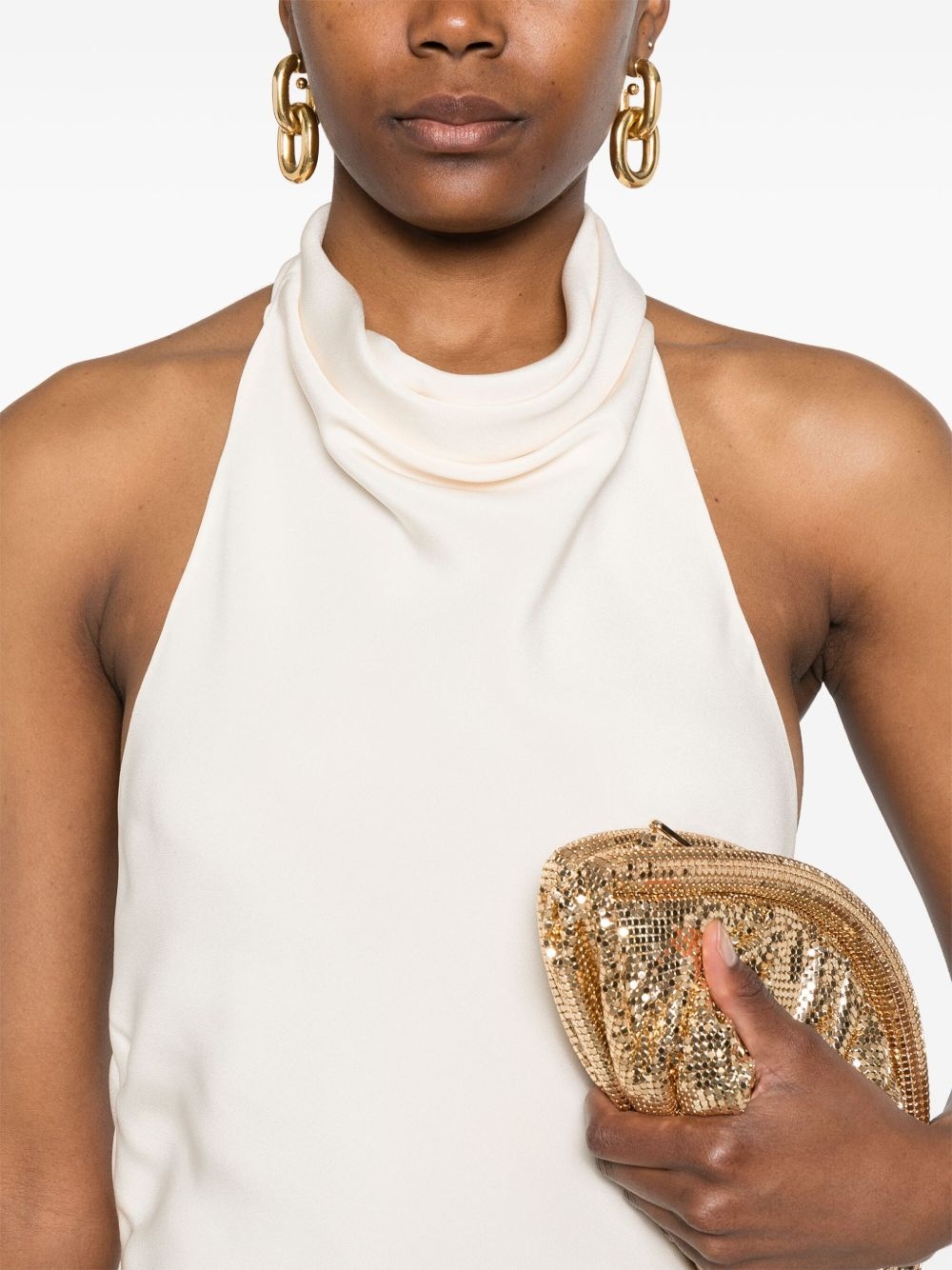 halterneck sleeveless midi dress - 5