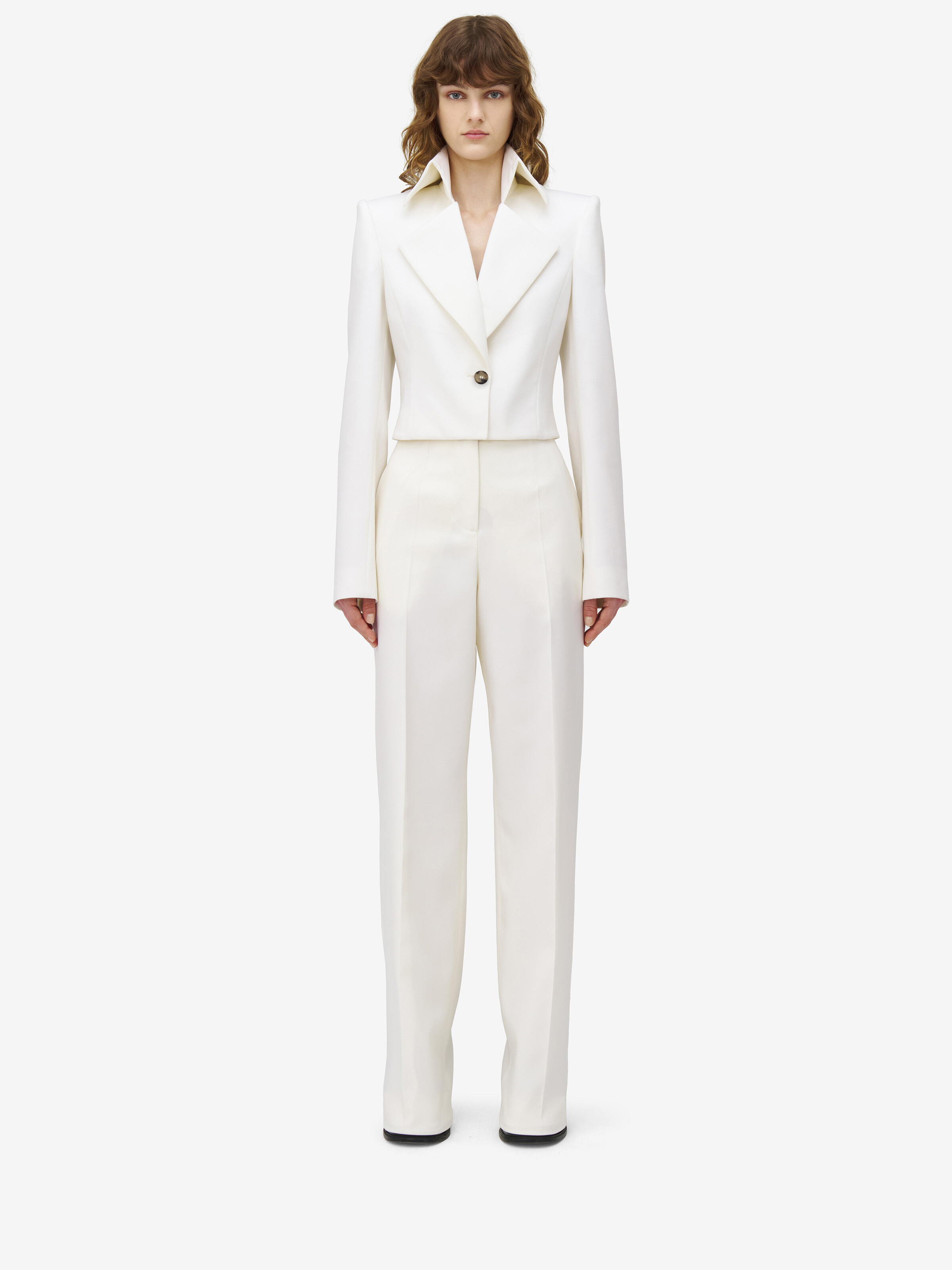 Exaggerated Lapel Single-Breasted Jacket - 3