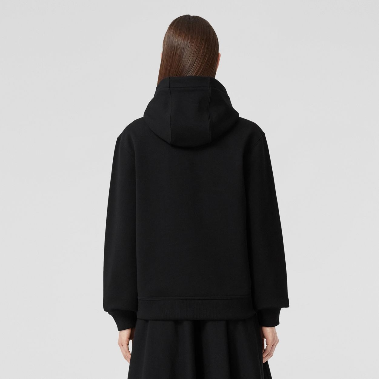 Label Appliqué Cotton Oversized Hoodie - 4