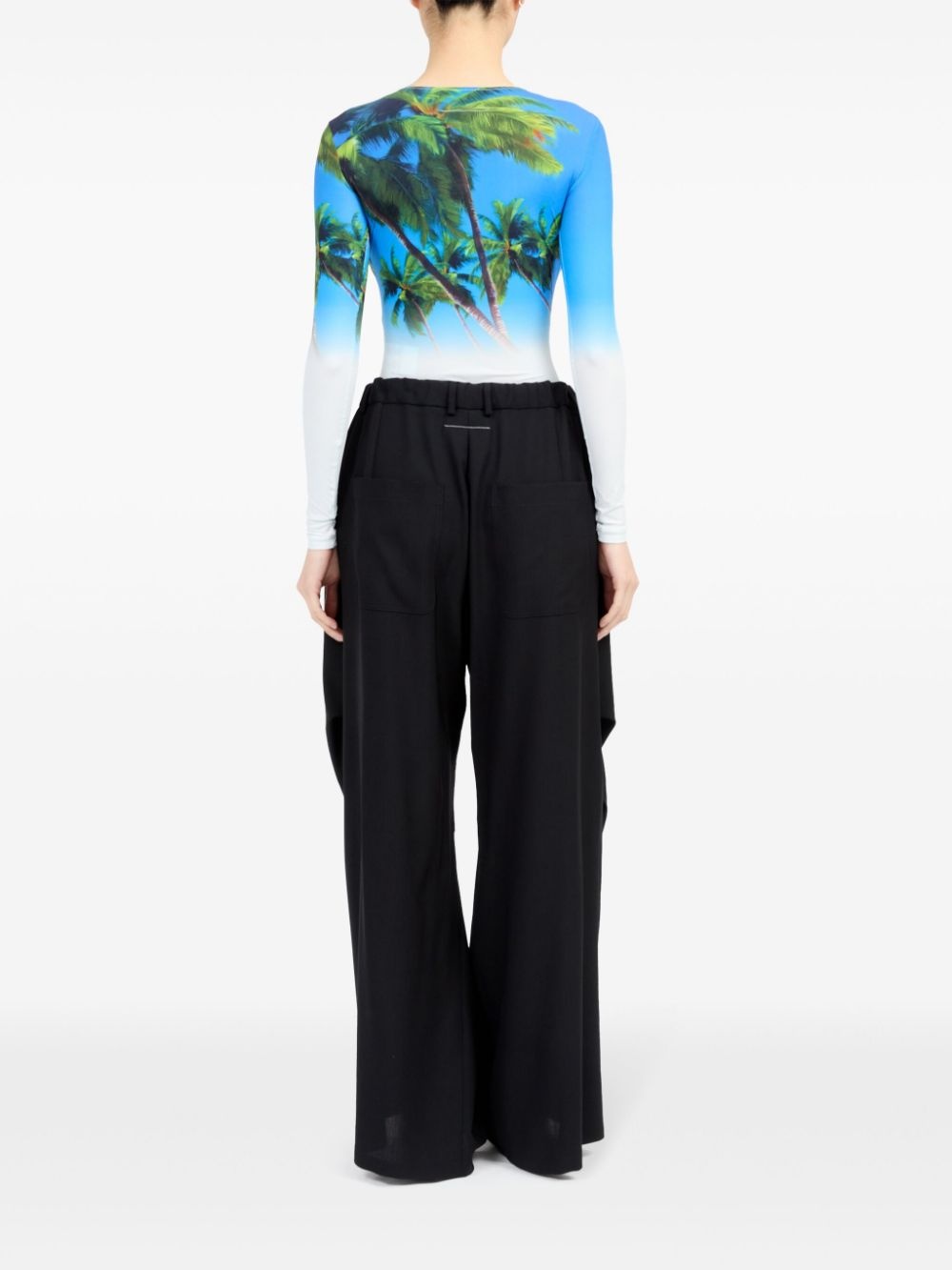 single-stitch logo flared trousers - 4