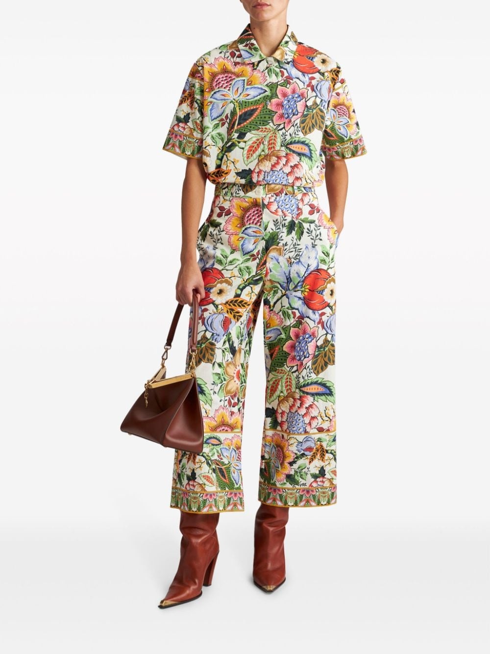 floral-print cotton shirt - 2