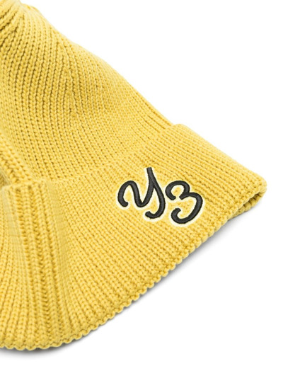 Y-3 logo-patch wool beanie outlook