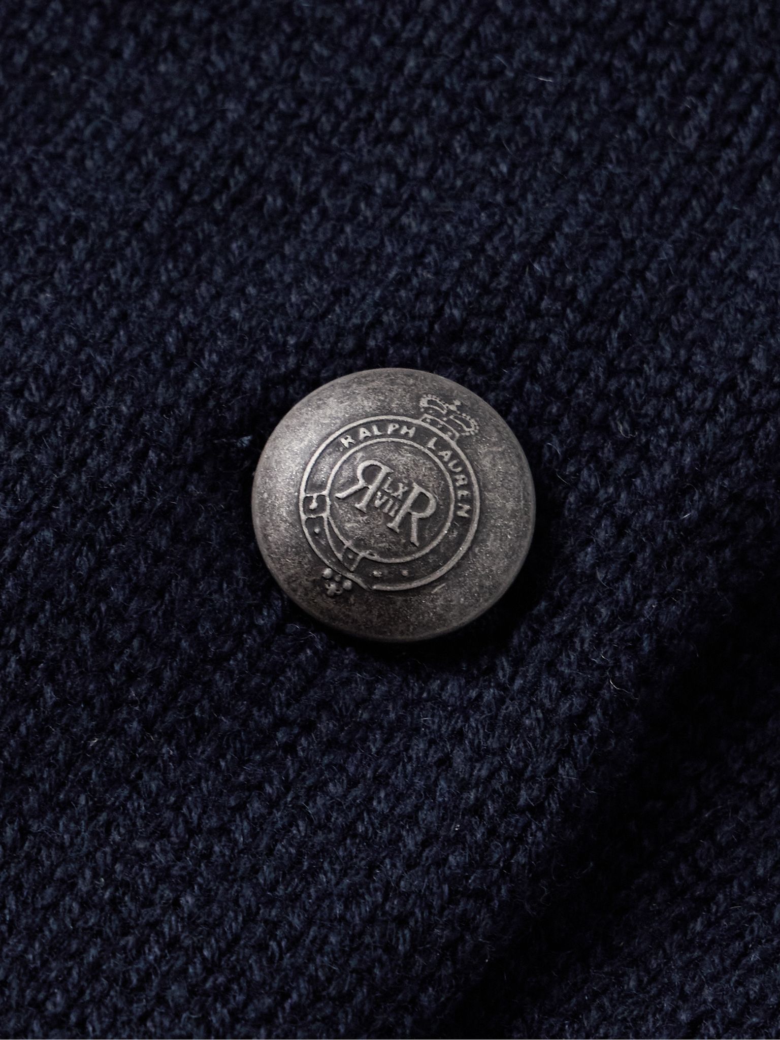 Double-Breasted Shawl-Collar Cashmere Cardigan Blue - 5