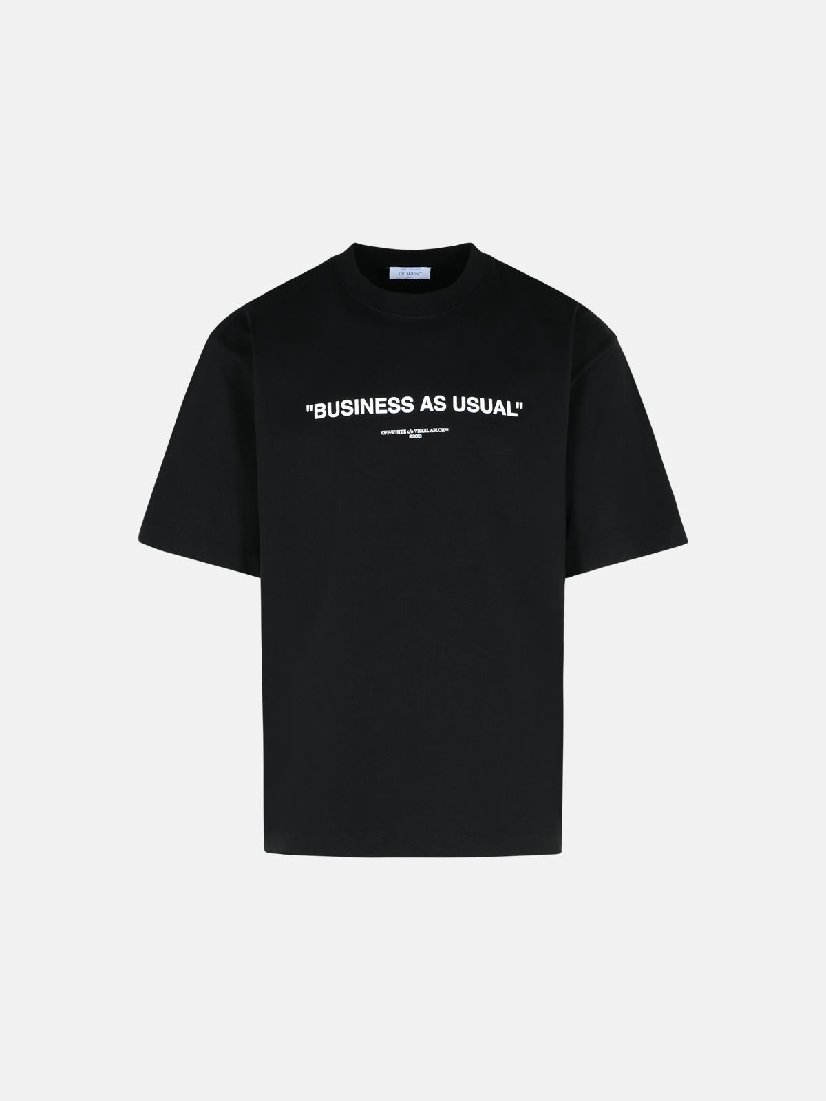 'BUSINESS QUOTE' BLACK COTTON T-SHIRT - 1