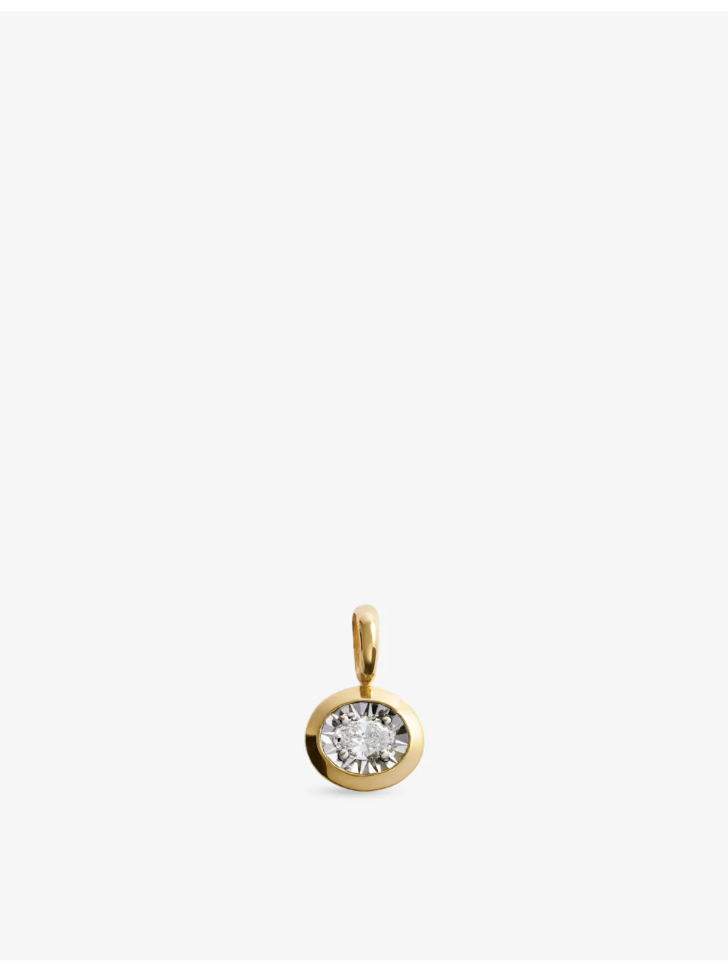 Oval 18ct Gold Vermeil And Lab Grown Diamond Pendant - 1