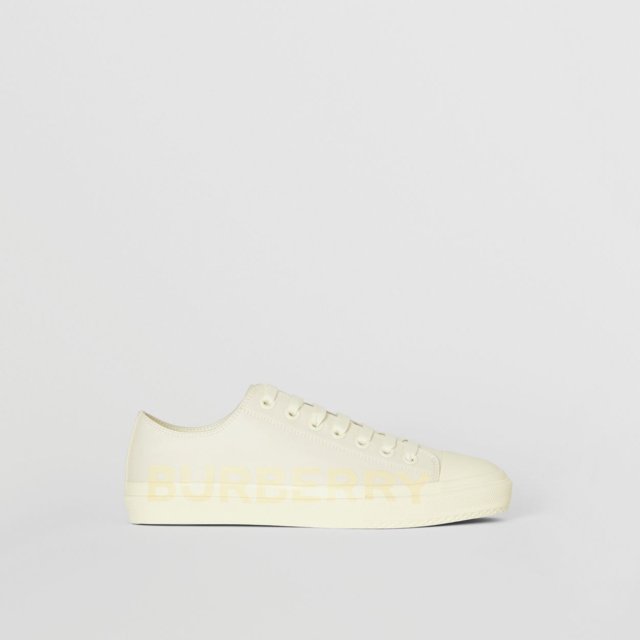 Logo Print Cotton Garbadine Sneakers - 1