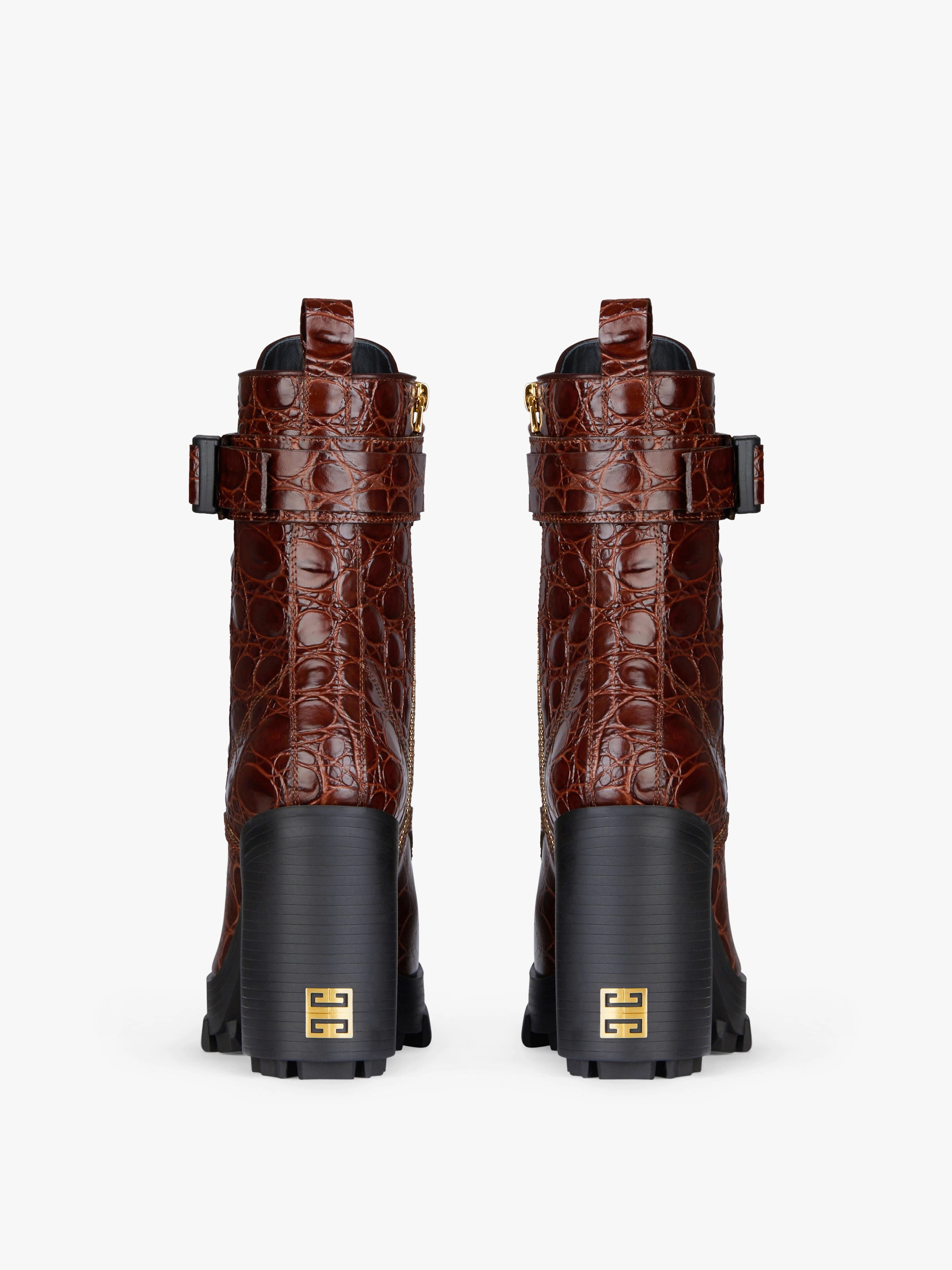 TERRA BOOTS IN CROCODILE EFFECT LEATHER - 6