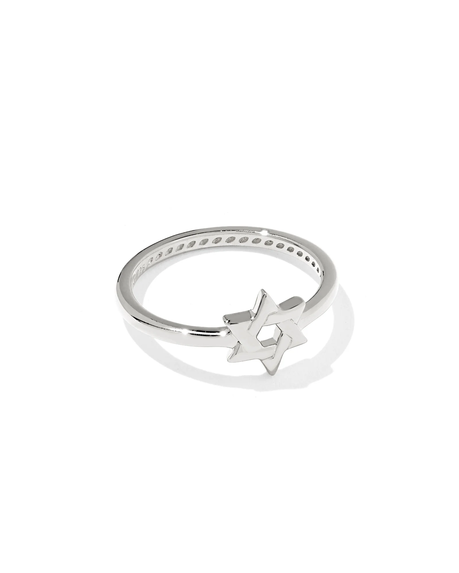 Star of David Sterling Silver Band Ring - 1