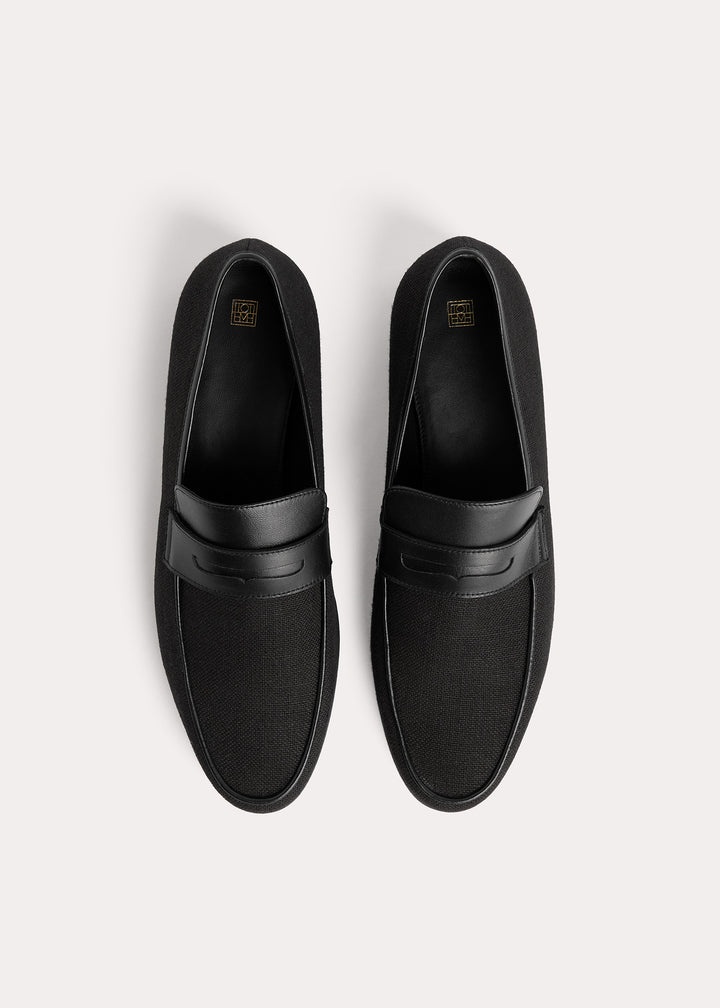 The canvas penny loafer black - 3