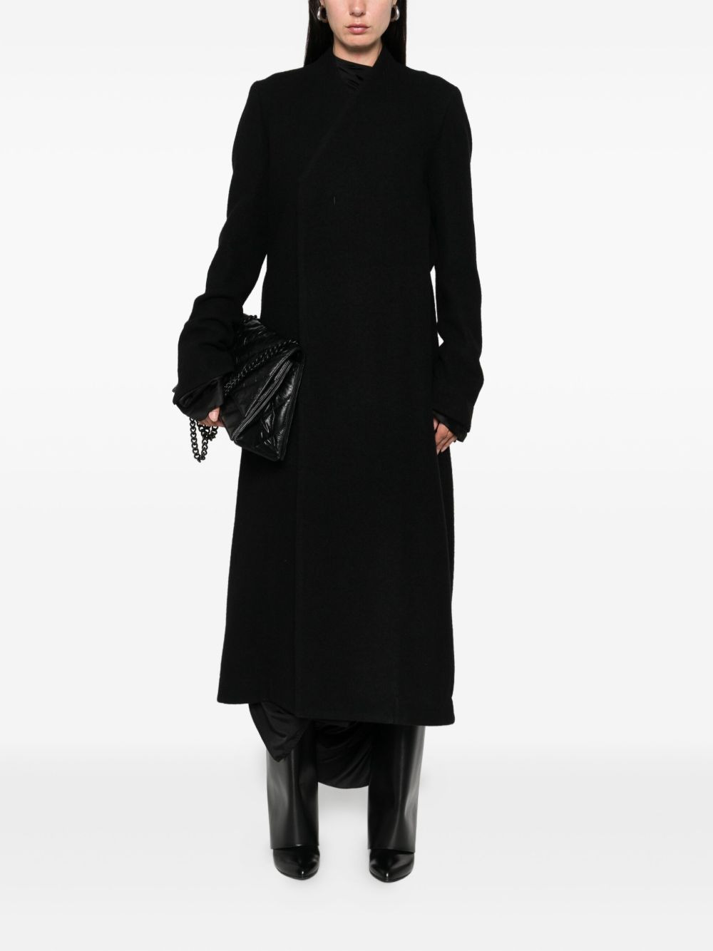 Rick Owens Women Wool Double-Breasted Coat - 5