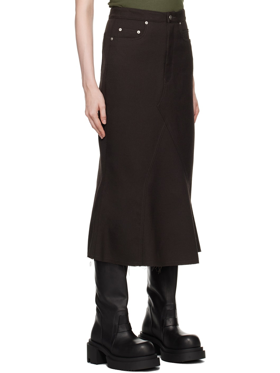 Gray Porterville Godet Midi Skirt - 2