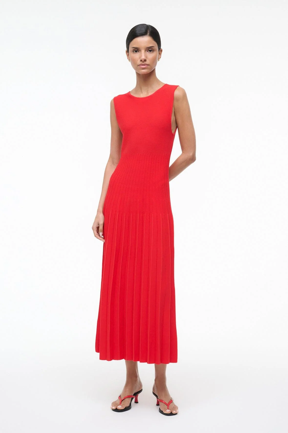 STAUD ELYSE DRESS RED ROSE - 1