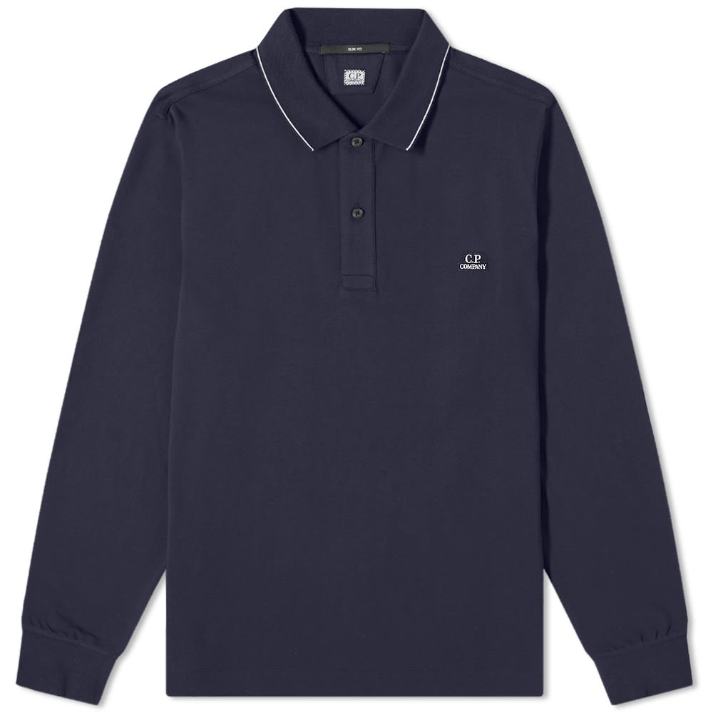 C.P. Company Long Sleeve Patch Logo Polo - 1