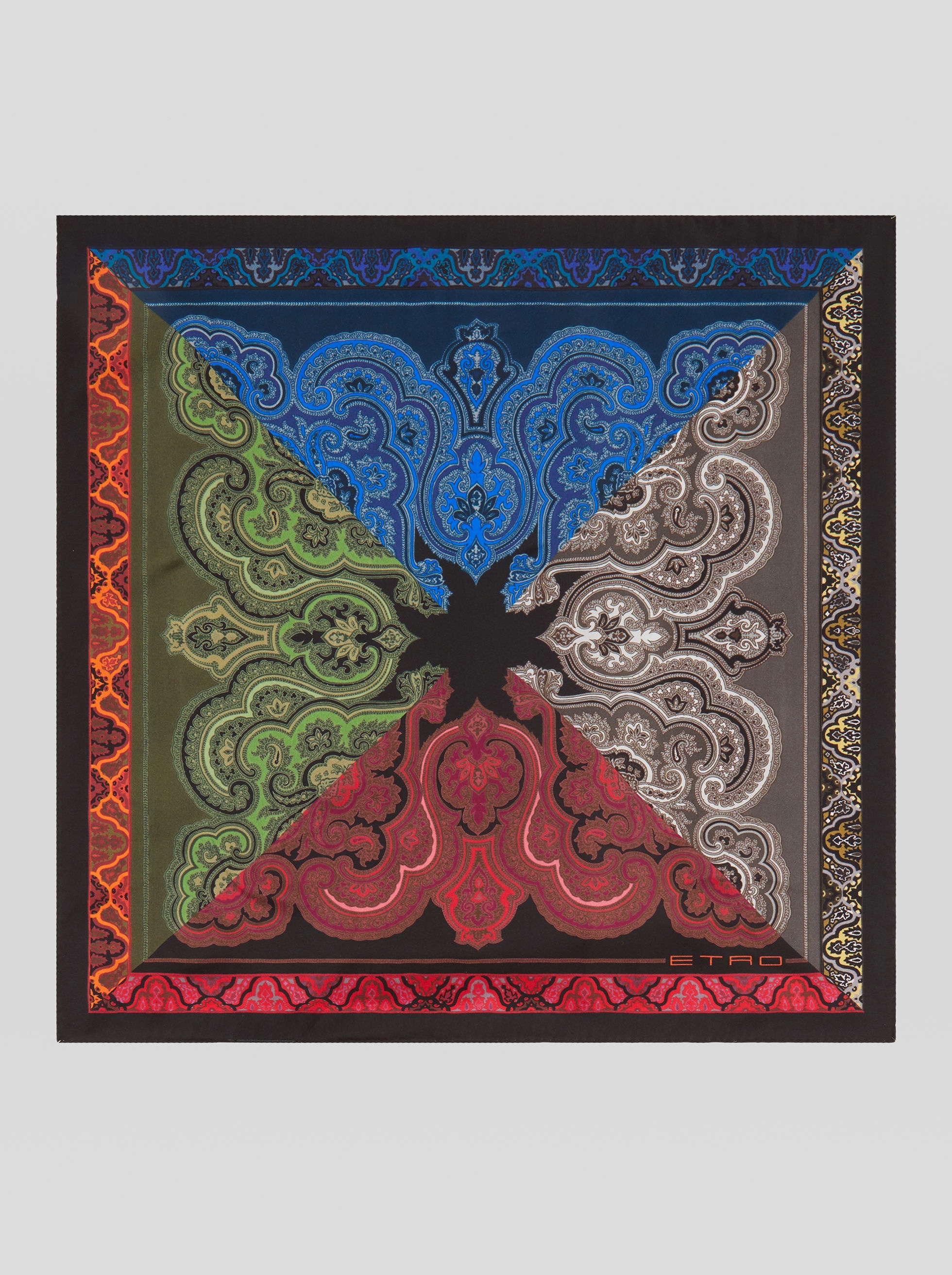 PLACED PAISLEY PRINT POCKET SQUARE - 1