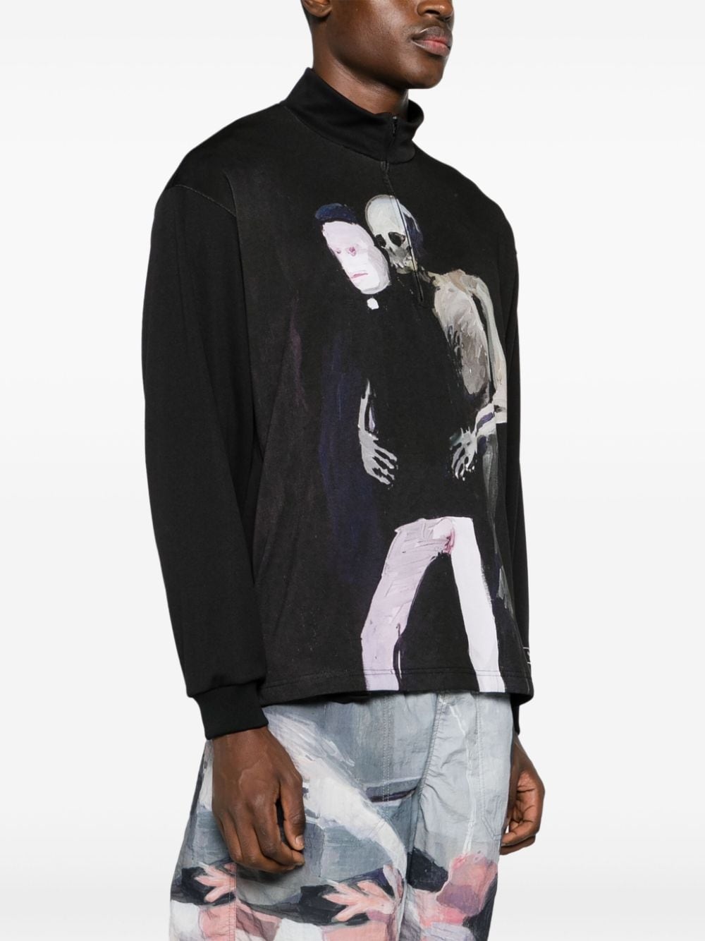 graphic-print textured sweatshirt - 3