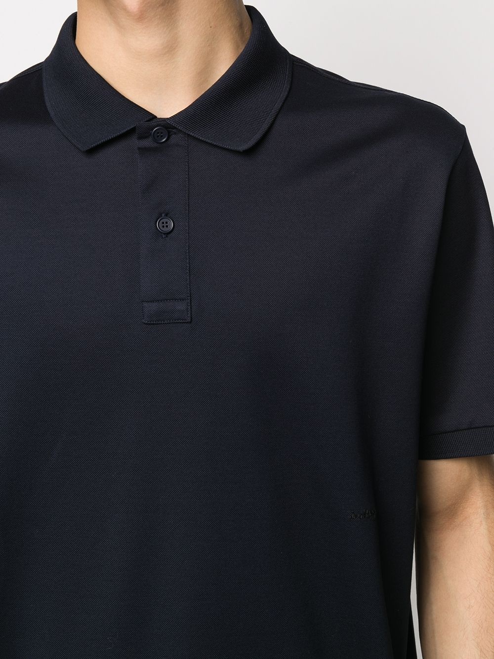 ribbed collar polo shirt - 5