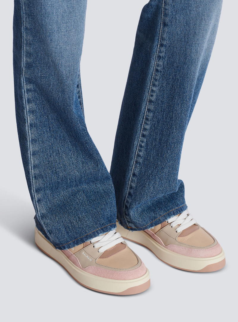 Balmain B-Court Flip trainers in calfskin outlook