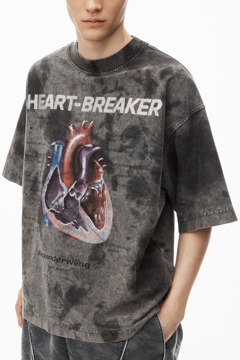 Heartbreaker Graphic Print Tee in Cotton Jersey 3