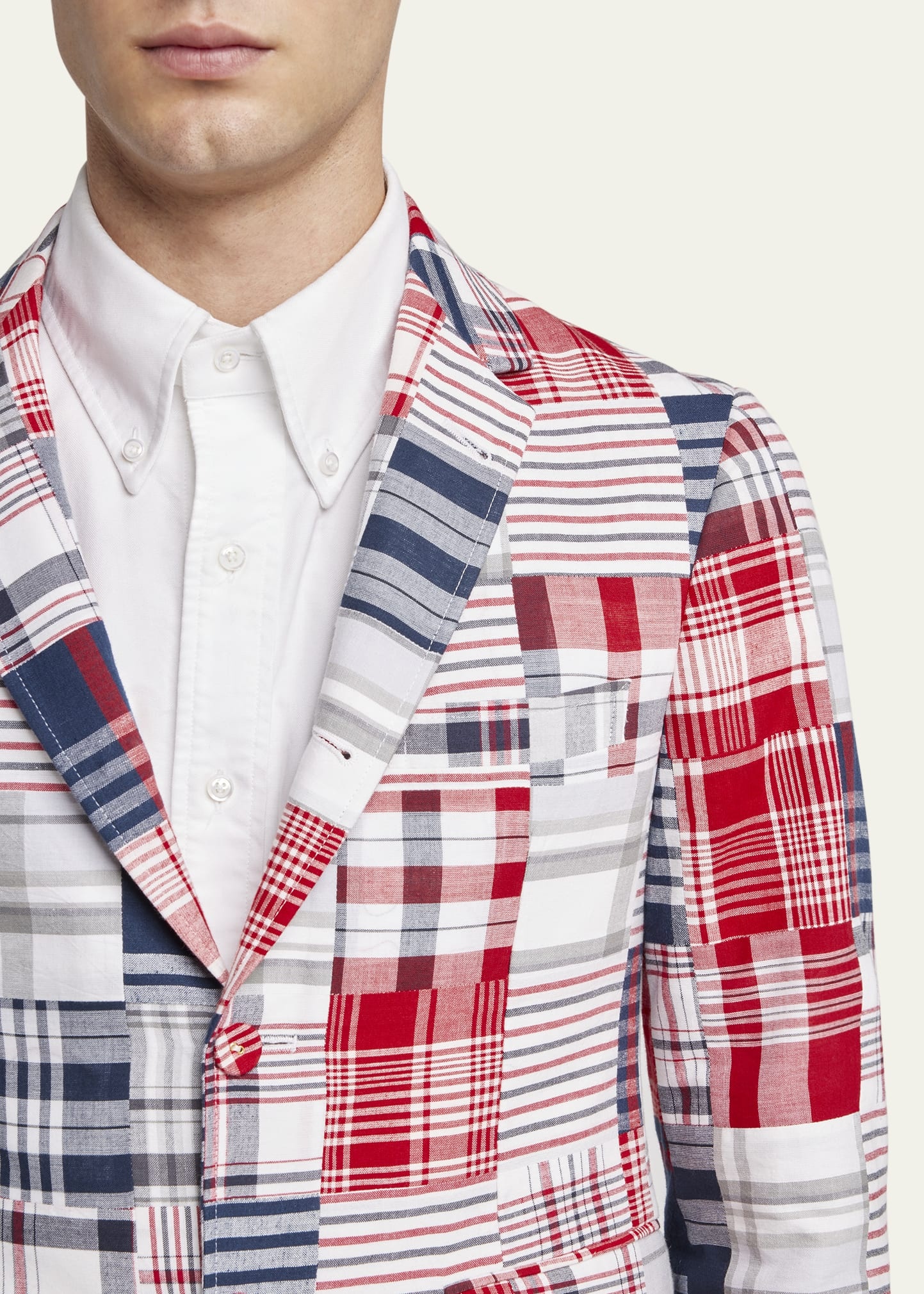 Men's Patchwork Sport Coat - 5