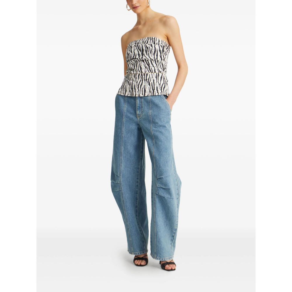 Rotate Blue Trousers - Straight Trousers Women - 4