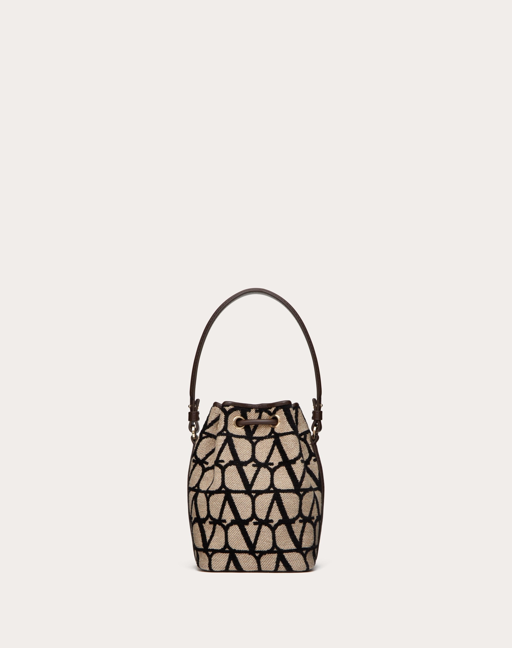 MINI VLOGO SIGNATURE BUCKET BAG IN TOILE ICONOGRAPHE - 4