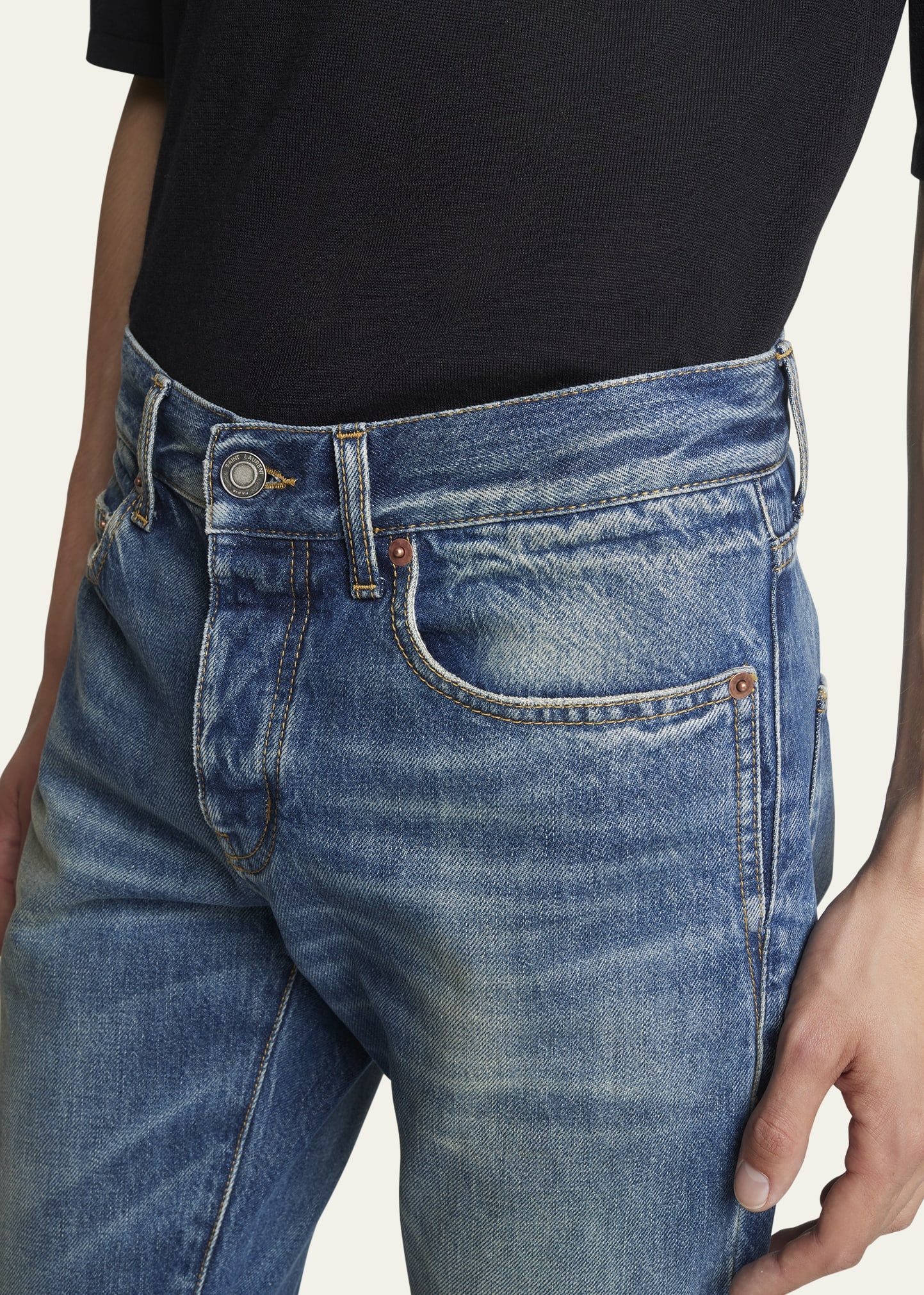 Men's Slim-Fit Faded Jeans - 5