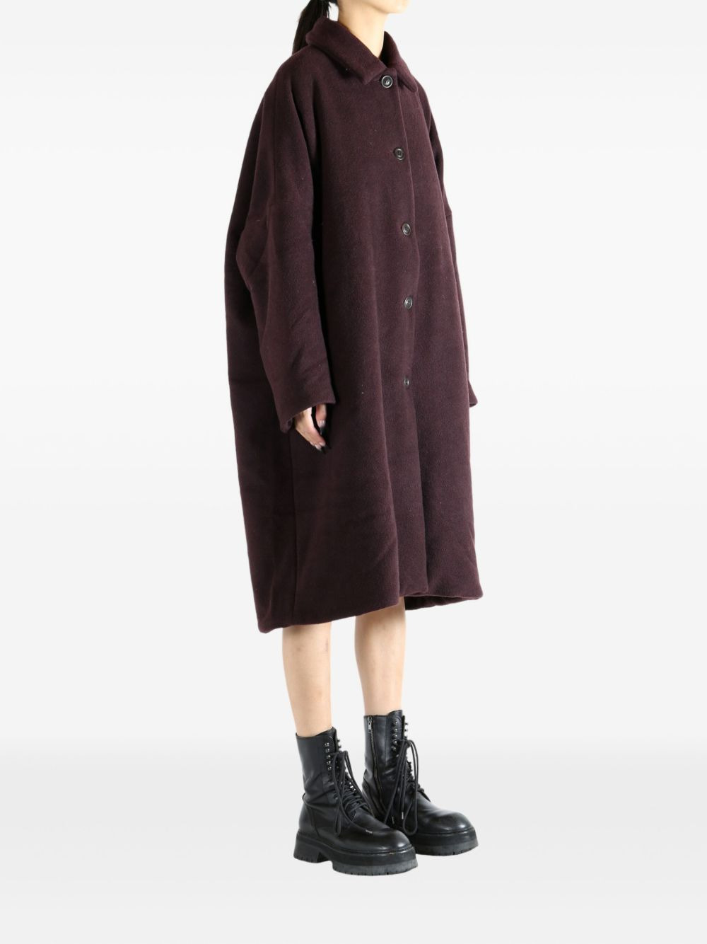 Big Blobby button-fastening cashmere coat - 3