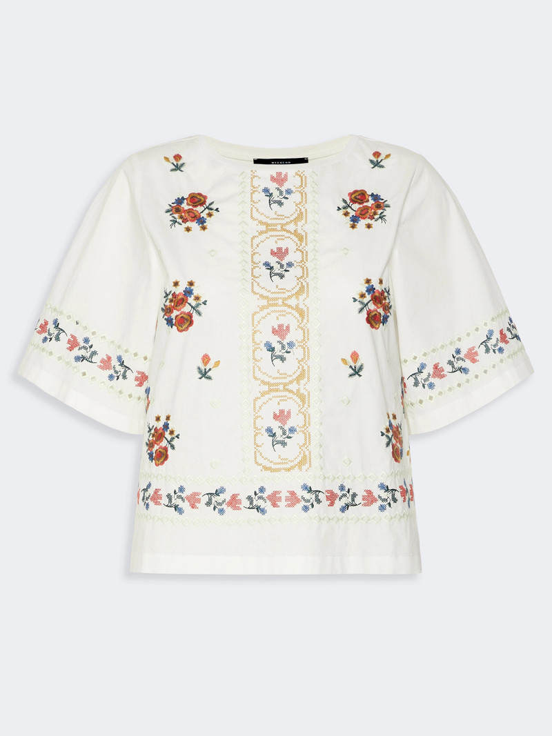 FELTRE Embroidered T-shirt - WHITE 1
