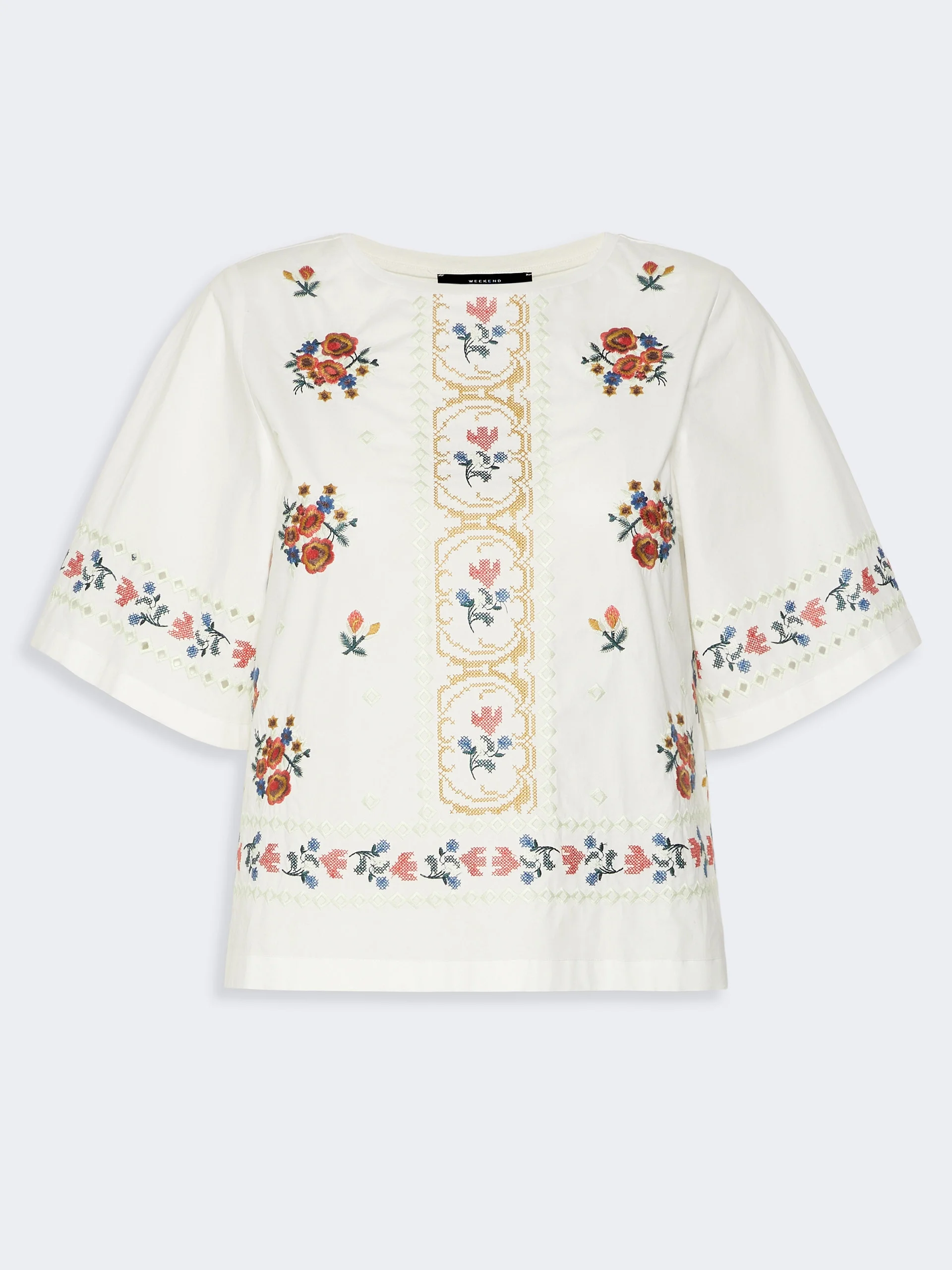 FELTRE Embroidered T-shirt - WHITE - 1