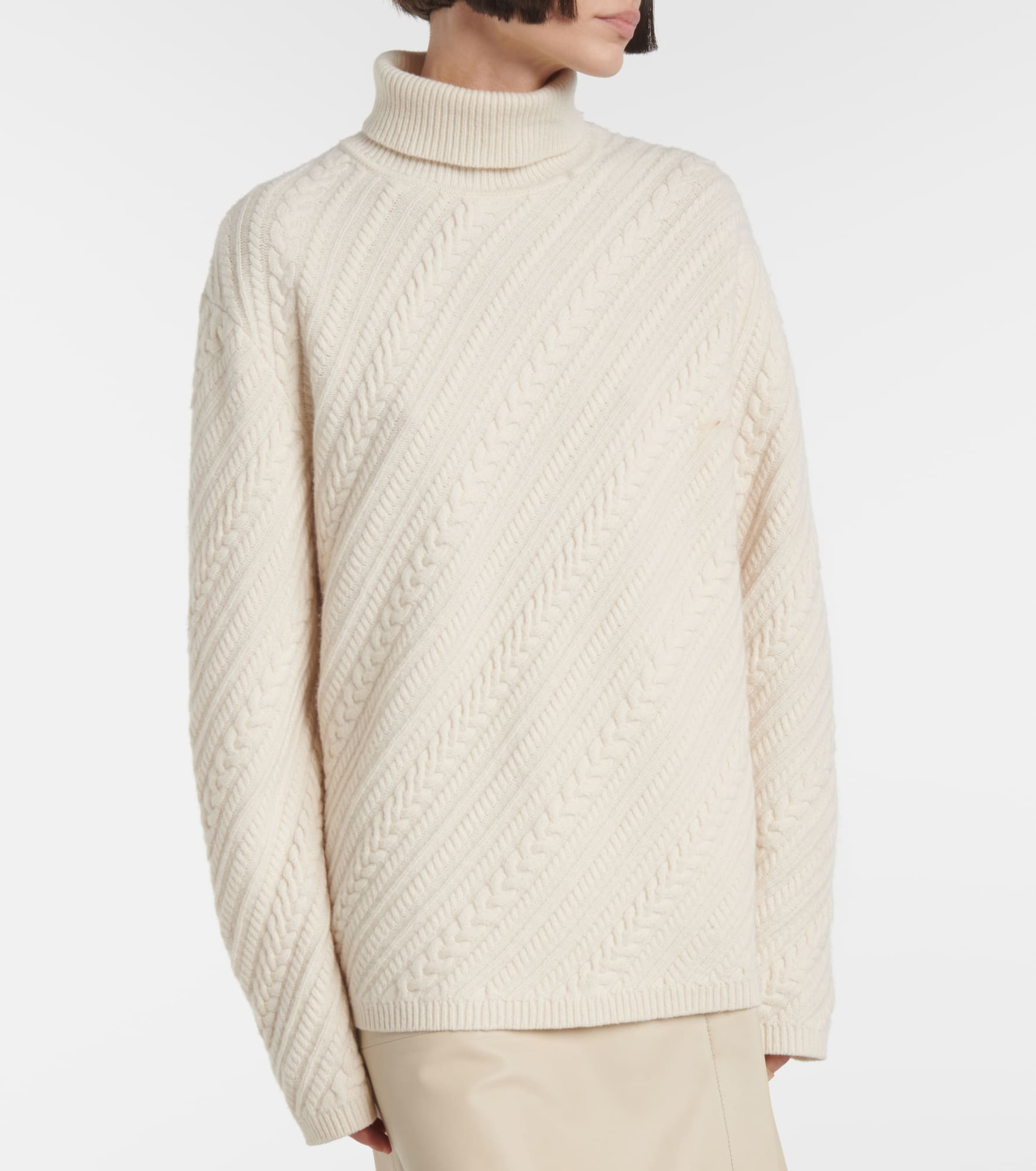 Cable-knit wool turtleneck sweater - 5