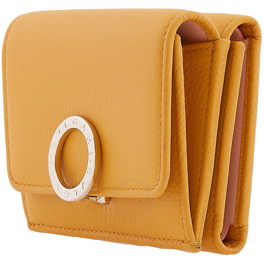 Bvlgari Yellow Mini Compact Leather Wallet - 3