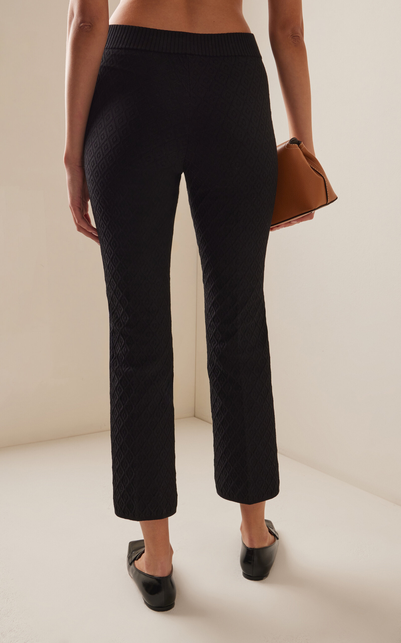 Kickit Flared Diamond-Jacquard Knit Pants black - 4