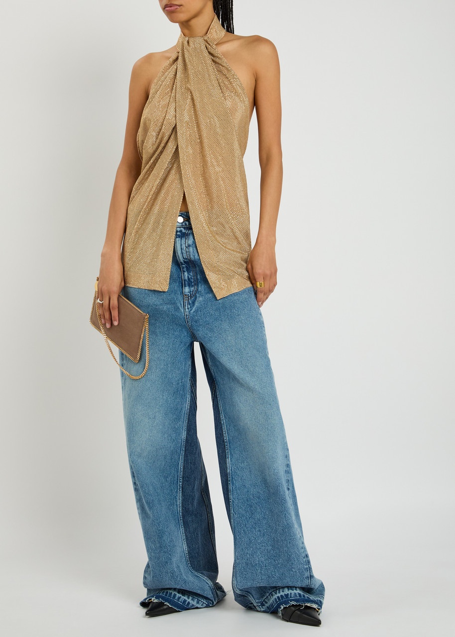 Stella Mccartney Stud-embellished Silk-georgette top - 4