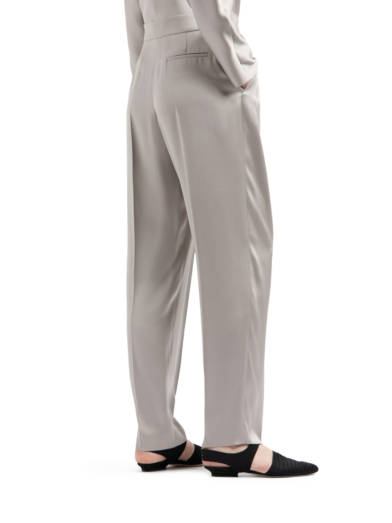 DOUBLE PLEAT TROUSERS IN DOUBLE SILK SATIN - 4