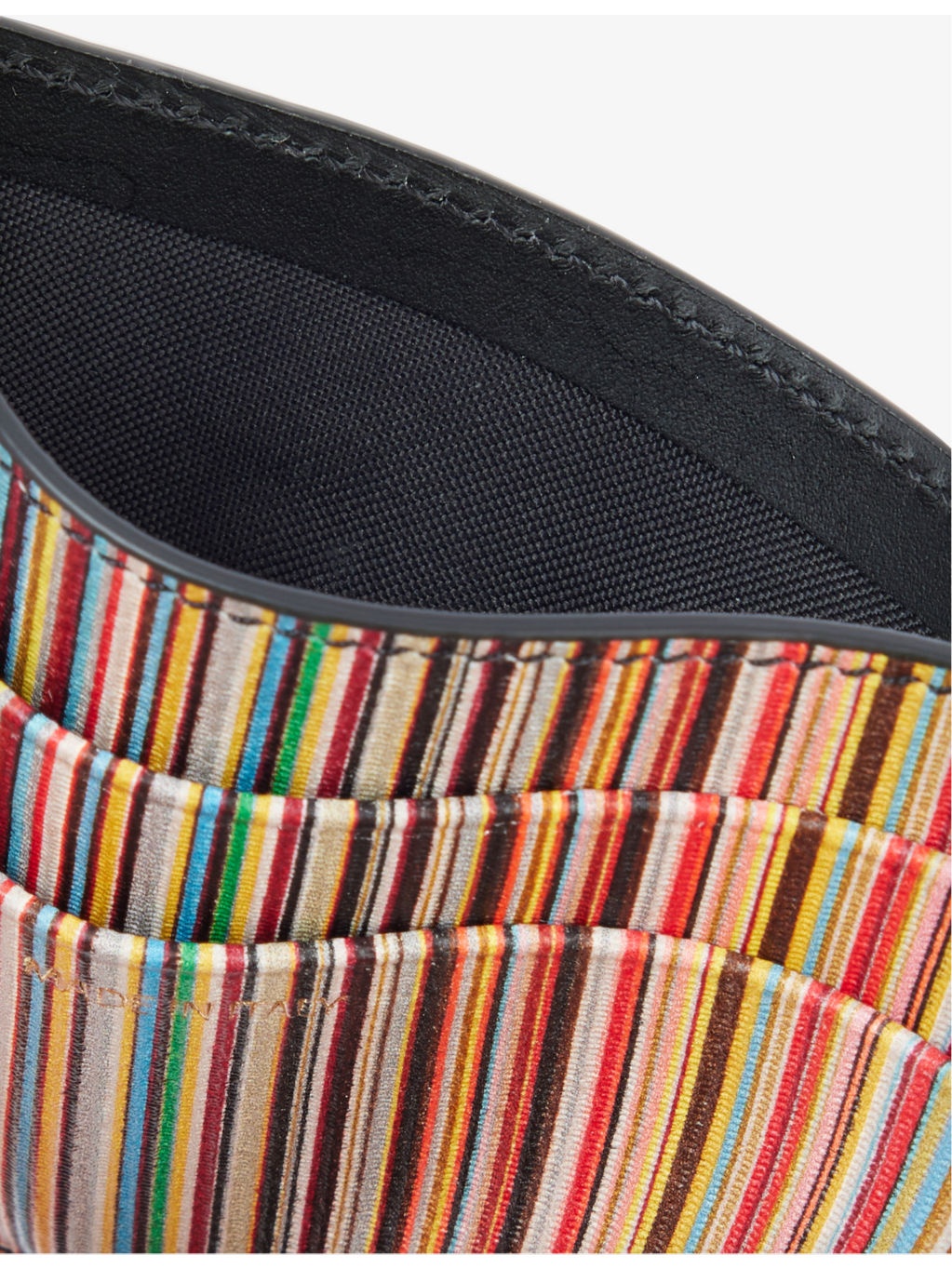 Signature stripe grained leather card holder - 4